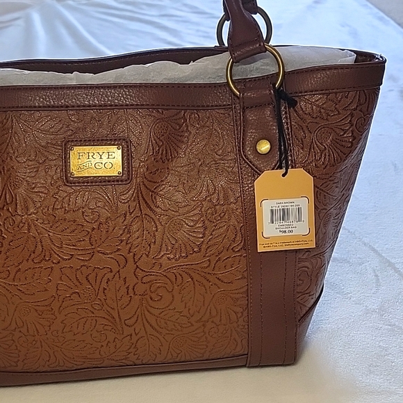 FRYE and Co Embossed Large Shoulder Tote Bag - Picture 4 of 12